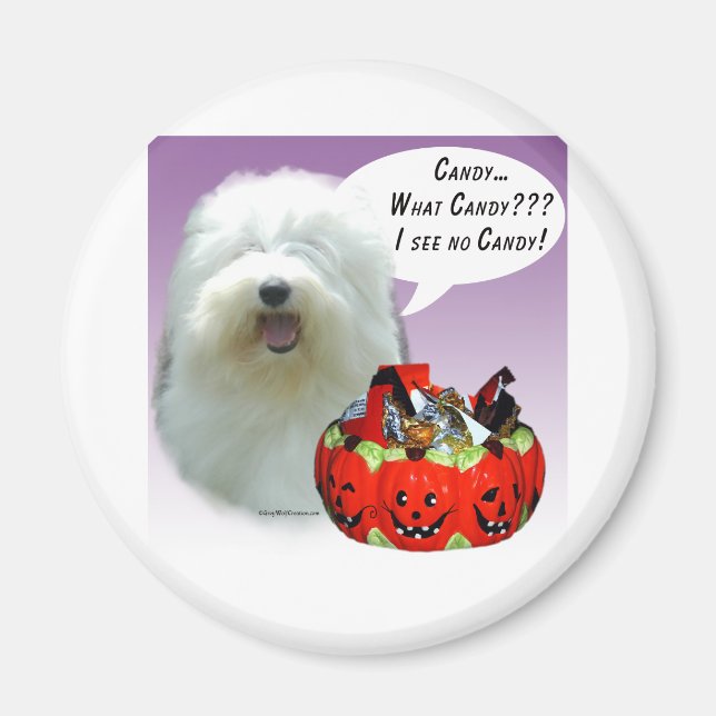 Imã Sheepdog Halloween Candy (Frente)