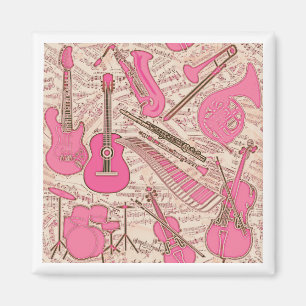 Imã Sheet Music and Instruments Pink/Ivory ID481