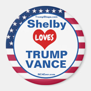 Imã Shelby LOVES TRUMP VANCE patriótico
