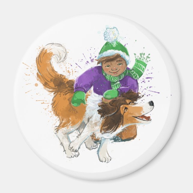 Imã Sheldon o Sheltie e Seu Menino (Frente)