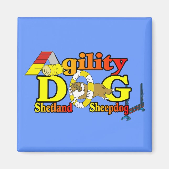 Imã Sheltie Agilidade Shetland Sheepdog Gifs (Frente)