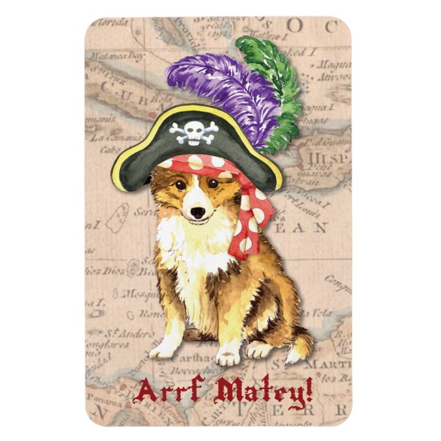 Ímã Sheltie Pirate (Vertical)