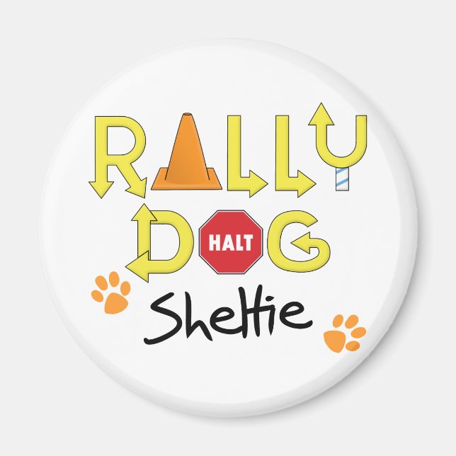 Imã Sheltie Rally Dog (Frente)