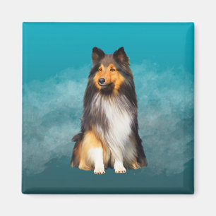 Imã Sheltie Shetland Sheepdog Art Portrait