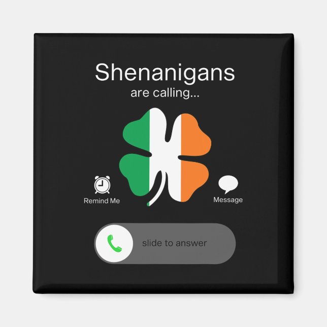 Imã Shenanigans Divertidos Chamam De Irlandês Dia de S (Frente)