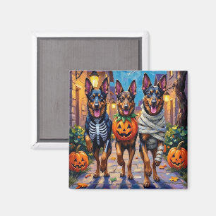 Imã Shepherd Dogs Belga - Trick-or-Tratating Halloween