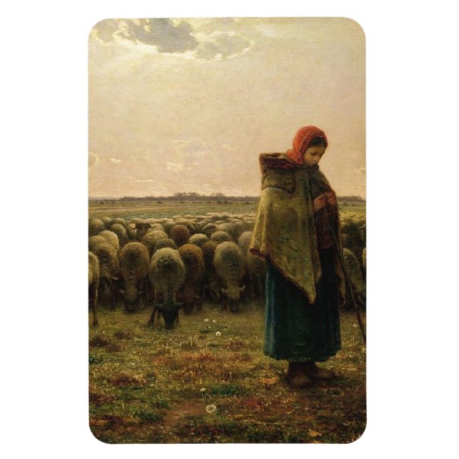 Ímã Shepherdese com seu rebanho Jean-Francois Millet (Vertical)