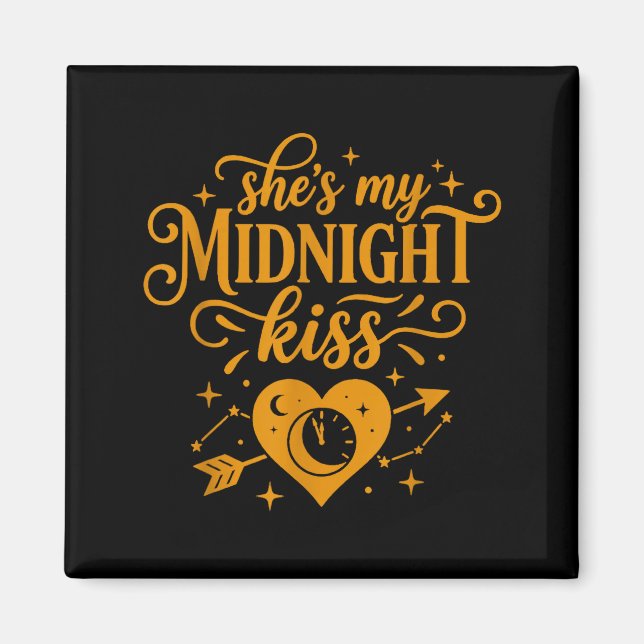 Imã She's My Midnight Kiss Happy New Year Matching Cou (Frente)