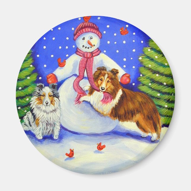 Imã Shetland Sheepdog Magnet (Frente)