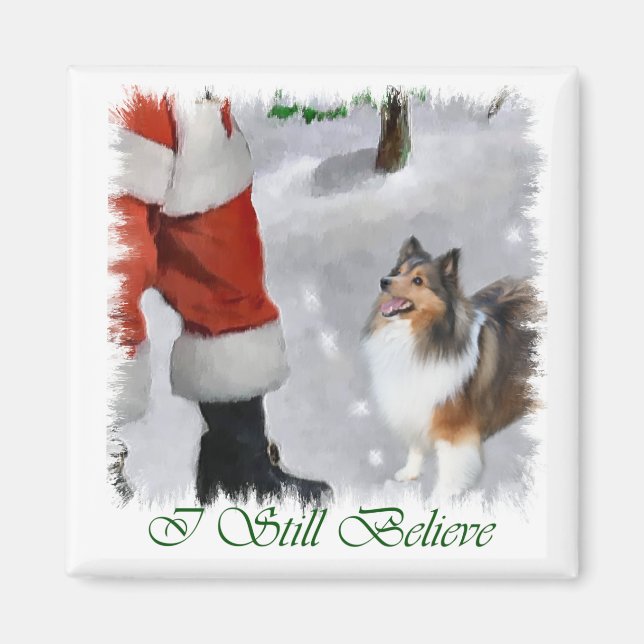 Imã Shetland Sheepdog Sheltie presentes de Natal (Frente)