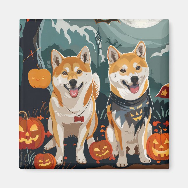 Imã Shiba Inu Halloween Spooky (Frente)