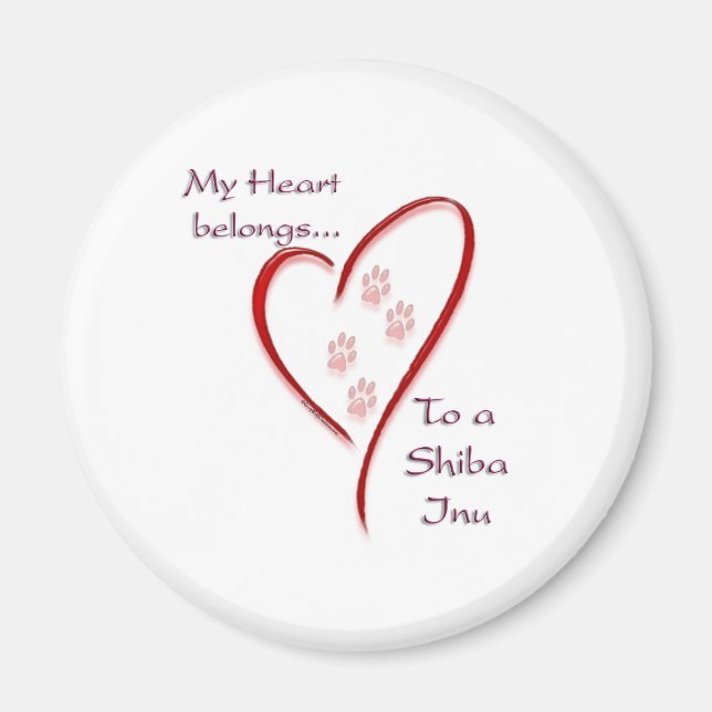 Imã Shiba Inu Heart Pertence (Frente)