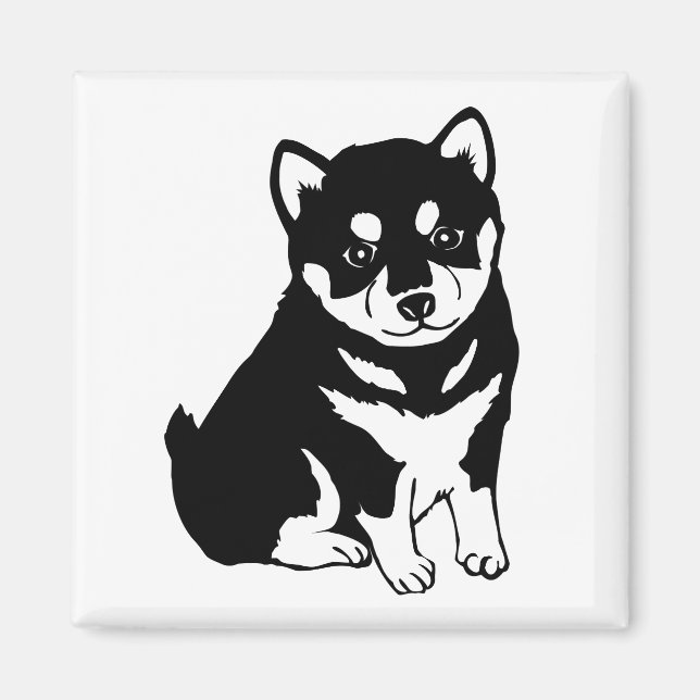Imã Shiba Inu Puppy Art (Frente)
