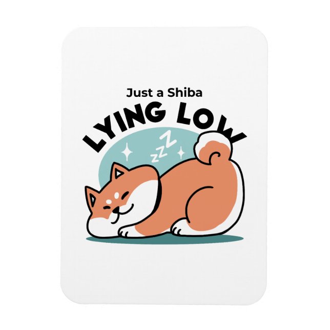 Ímã Shiba Inu Relaxa Arte: Apenas uma Shiba Mentira Ba (Vertical)