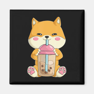 Imã Shiba Inu Women Girls Kawaii Bubble Boba