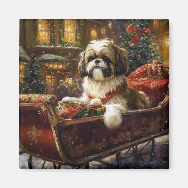 Imã Shih Tzu Christmas Fesason Season (Frente)