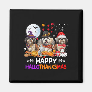 Imã Shih Tzu Dog Natal Feliz Hallothankmas Obrigado
