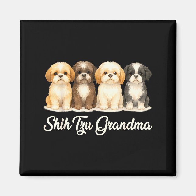 Imã Shih Tzu Grandma Cute Dog Lover Gift Funny Women P (Frente)