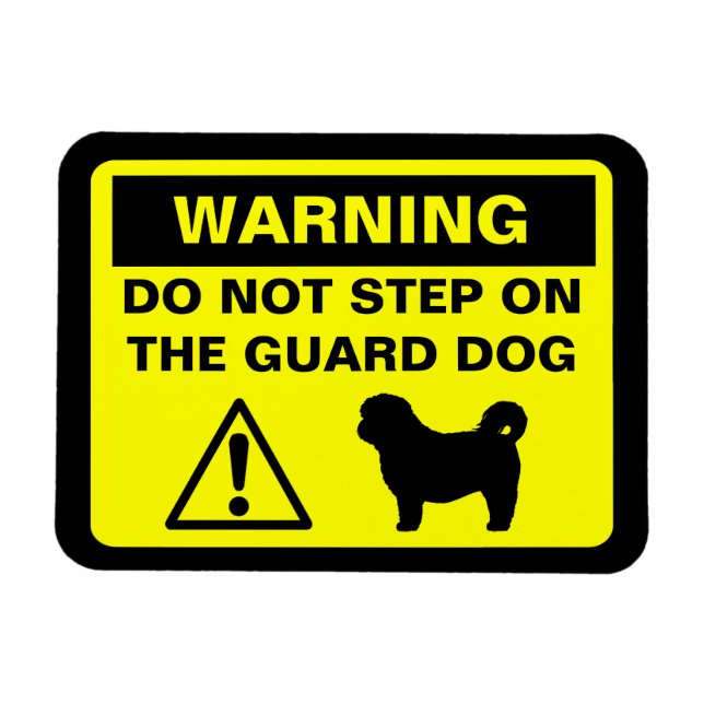 Ímã Shih Tzu Guarda Dog Warning (Horizontal)