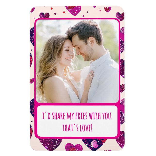 Ímã Shimmer Purple Heart Compartilha Minhas Fries Flex (Vertical)