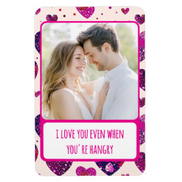 Ímã Shimmer Purple Heart quando você está com fome fle