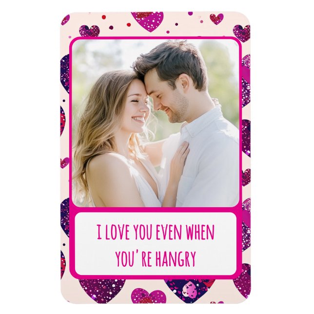 Ímã Shimmer Purple Heart quando você está com fome fle (Vertical)