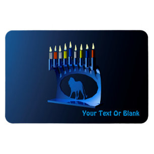 Ímã Shiny Blue Chanukkah Menorah