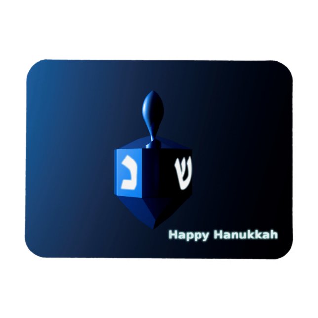 Ímã Shiny Blue Dreidel (Horizontal)