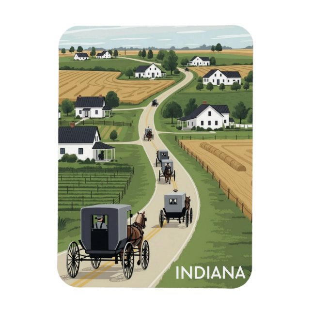 Ímã Shipshewana Condado Amish de Indiana (Vertical)