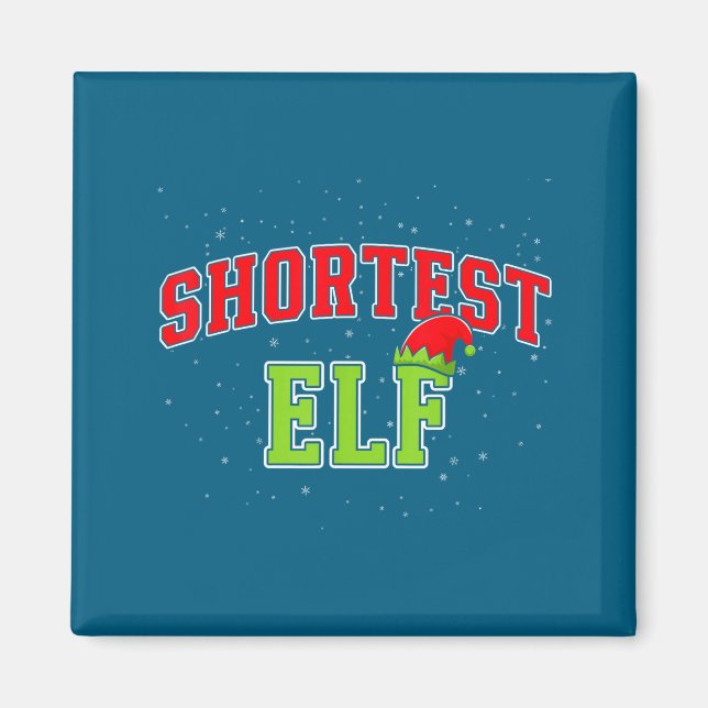 Imã Shortest Elf Christmas Family Matching Group Xmas  (Frente)