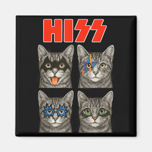 Imã Show de Música de Rock de Gato Retro Fofo