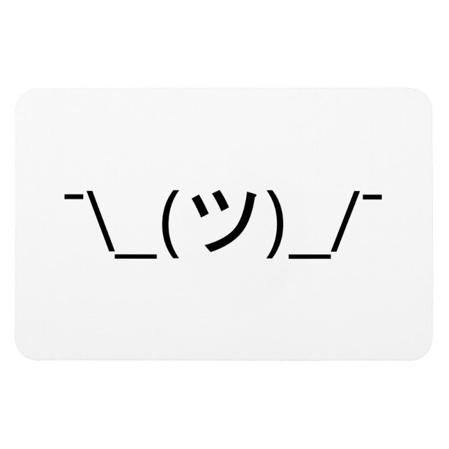 Ímã Shrug Emoticon ¯\_(ツ)_/¯ Japanese Kaomoji (Horizontal)