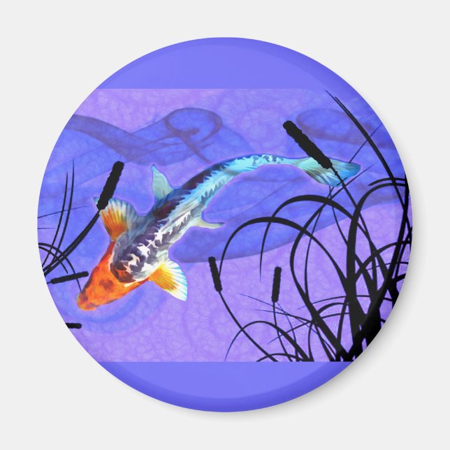 Imã Shusui Koi em Purple Pond com Cattails (Frente)