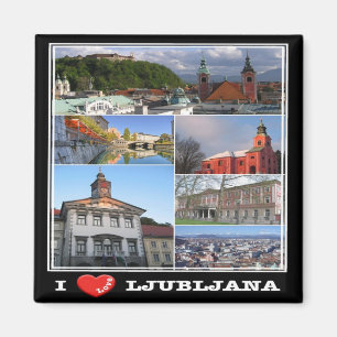 Imã SI - Eslovênia - Liubliana - I Love Collage Mosai
