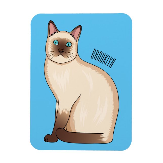 Ímã Siamese cat cartoon illustration  (Vertical)