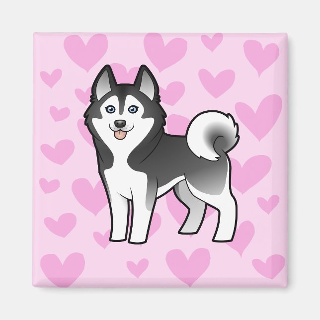 Imã Siberian Husky / Alaskan Malamute Love (Frente)
