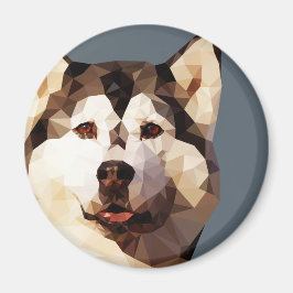 Imã Siberian Husky Low Poly Art
