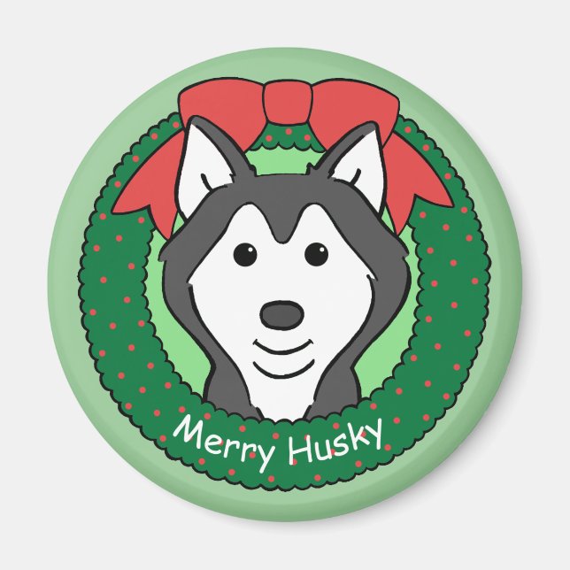 Imã Siberian Husky Natal (Frente)