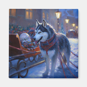 Imã Siberian Husky Natal Fesason