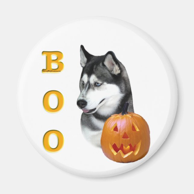 Imã Siberian Husky (preto) Boo (Frente)