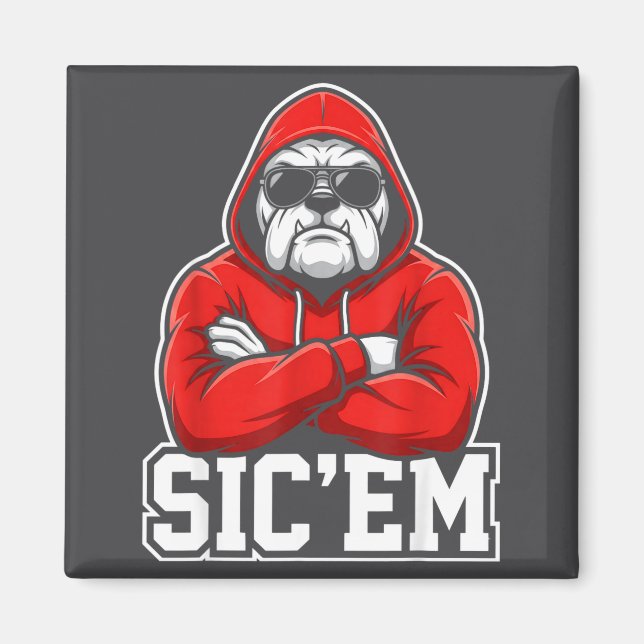 Imã Sic'em Bulldogs Graphic Men Women Kid Boy Girl  (Frente)