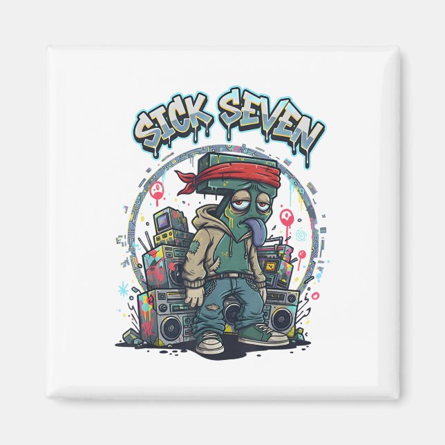 Imã Sick Seven 67 Graffiti Meme Six Seven Fun Street U (Frente)