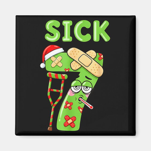 Imã Sick Seven Meme 67 Number Santa Hat Christmas Men  (Frente)