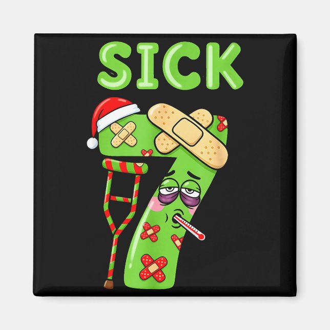 Imã Sick Seven Meme 67 Six Seven Santa Hat Christmas P (Frente)