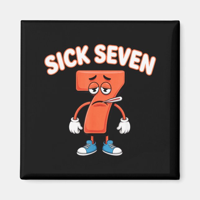 Imã Sick Seven Meme Tee Six Seven Fun Wordplay  (Frente)