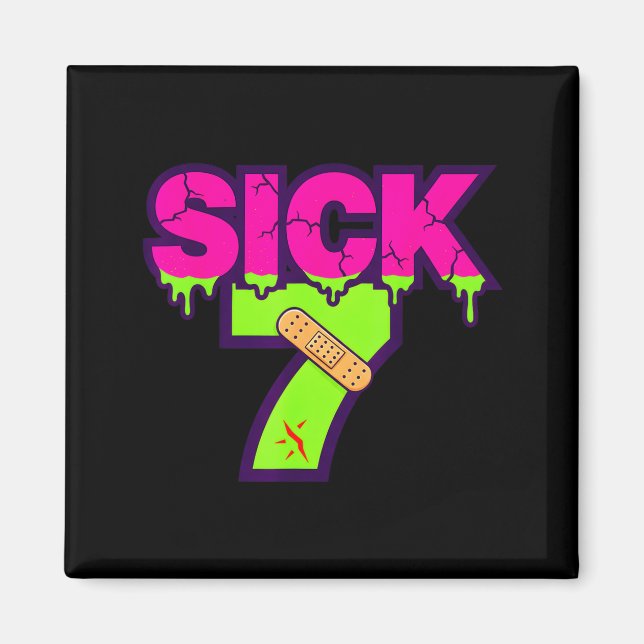 Imã Sick Seven Meme Tee Six Seven Fun Wordplay Drip  (Frente)