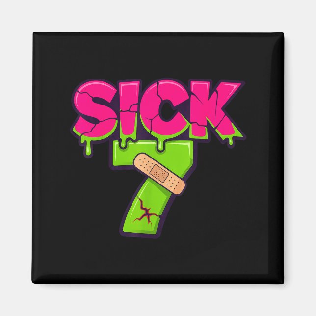Imã Sick Seven Meme Tee Six Seven Fun Wordplay Drip  (Frente)