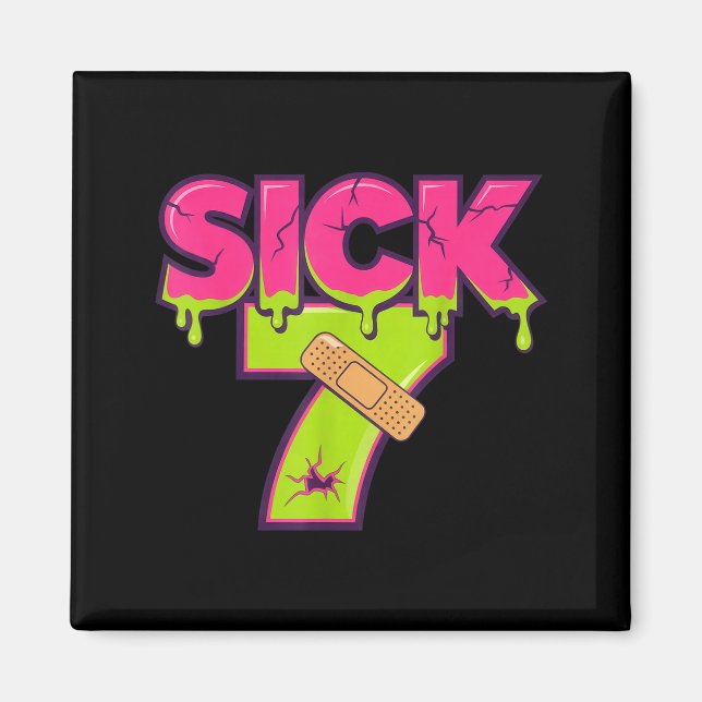 Imã Sick Seven Meme Tee Six Seven Fun Wordplay Drip  (Frente)