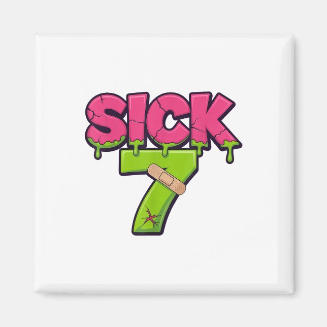 Imã Sick Seven Meme Tee Six Seven Fun Wordplay Drip _2 (Frente)