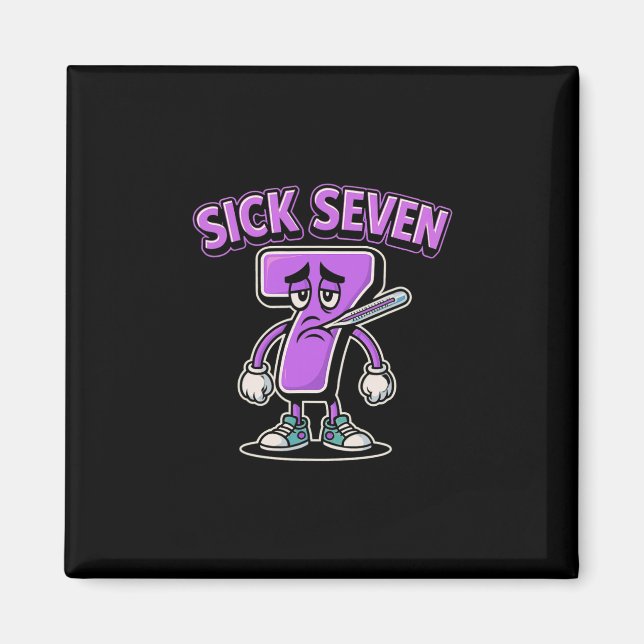 Imã Sick Seven Meme Tee Six Seven Fun Wordplay Sick 7  (Frente)